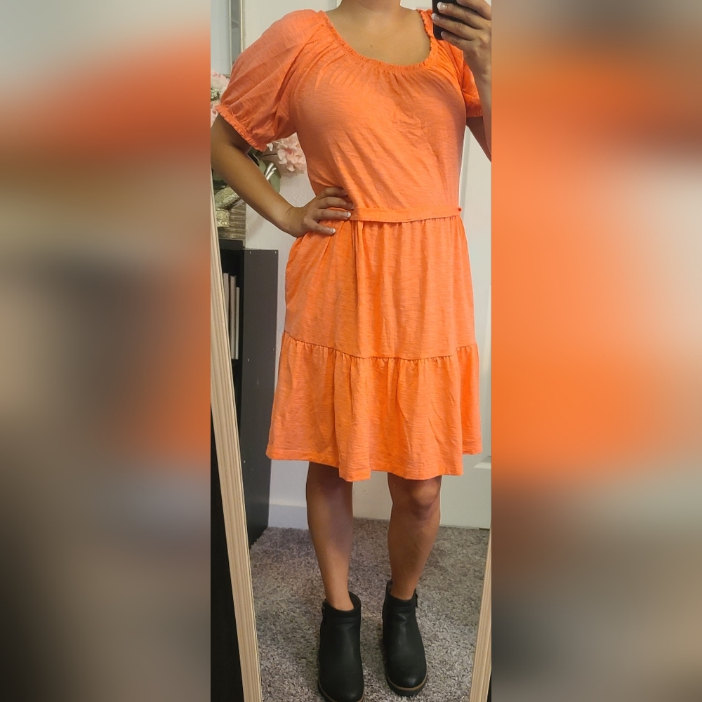 Short Sleeve Short Coral Gap Dress